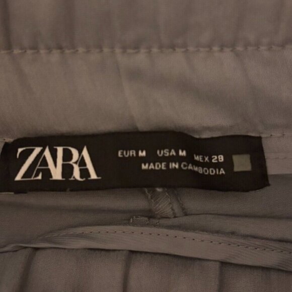 Zara Women’s Gray Cropped Pants Wide Leg w/ Pockets SUPER SOFT - Size M - Picture 3 of 5